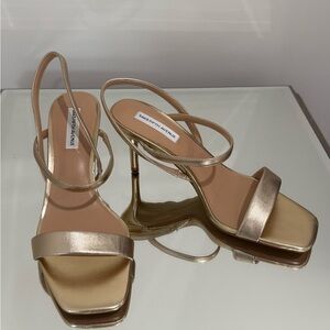 Saks Fifth Avenue Metallic Gold Heels